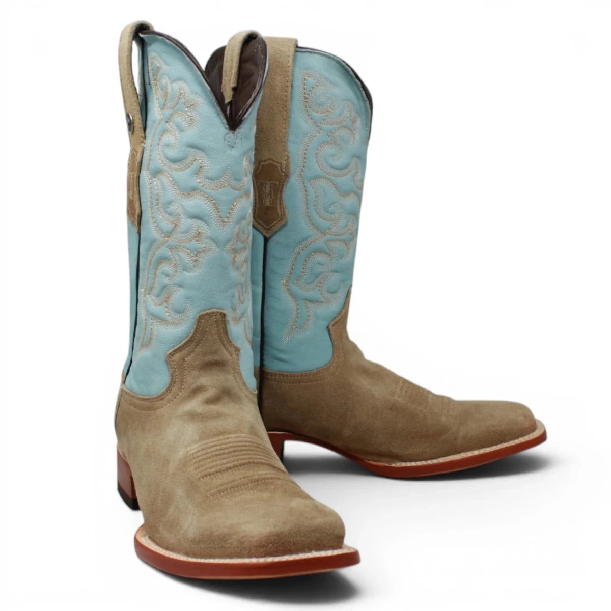 Botas de Piel Original Ruff Out Punta Cuadrada Color Arena - Tanner Mark Boots - Tanner Mark Boots
