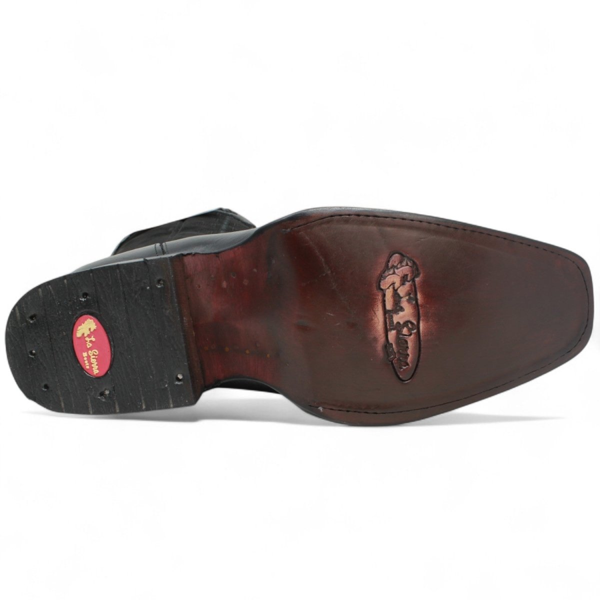 Botas de Piel Punta Cuadrada Piton Nobuck Color Cafe con Cierre - LC260Negro - La Carreta