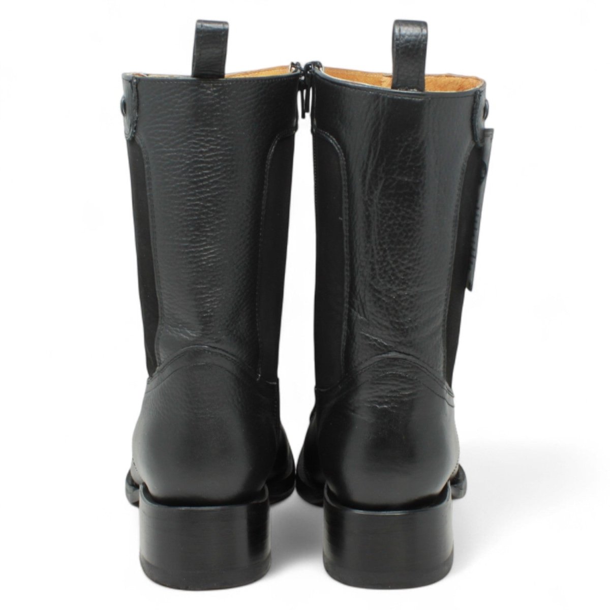 Botas de Piel Punta Cuadrada Piton Nobuck Color Cafe con Cierre - LC260Negro - La Carreta