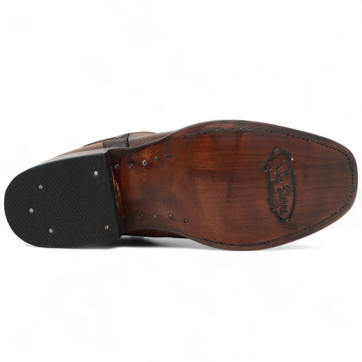 Botas de Piel Punta Dubai Cuadrada Para Hombre Color Camel con Cierre - La Sierra - La Carreta