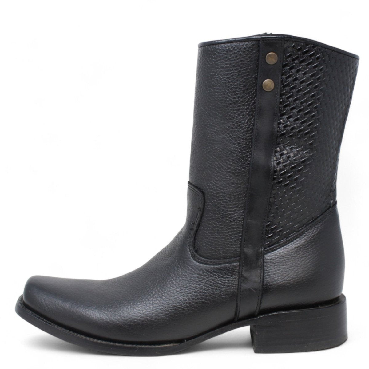 Botas de Piel Punta Dubai Cuadrada Para Hombre Color Negro con Cierre - LC261 - La Carreta