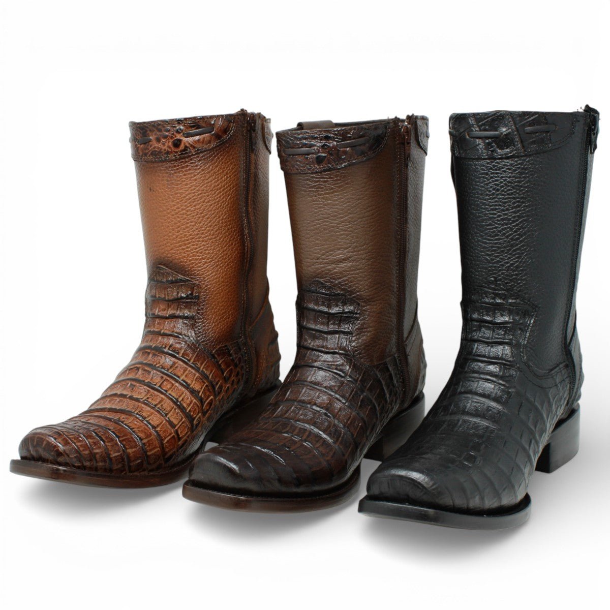 Botas de Piel Punta Dubai Grabado Caiman Belly - LC265 - La Carreta