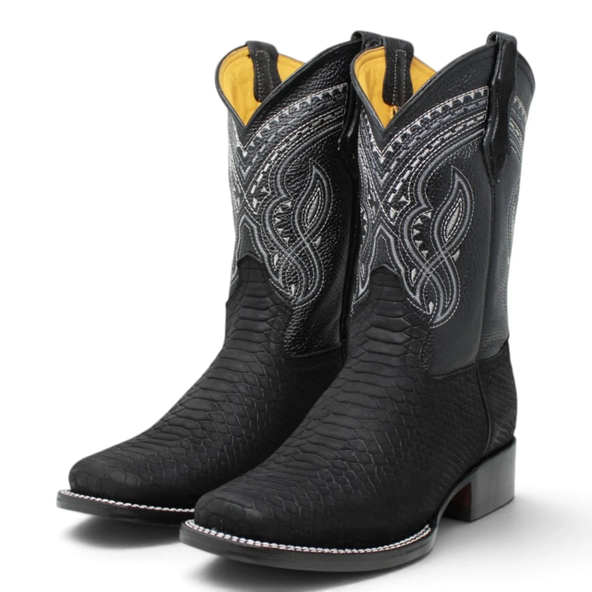 Botas de Piton Grabado Punta Rodeo Cuadrada - La Carreta - La Carreta