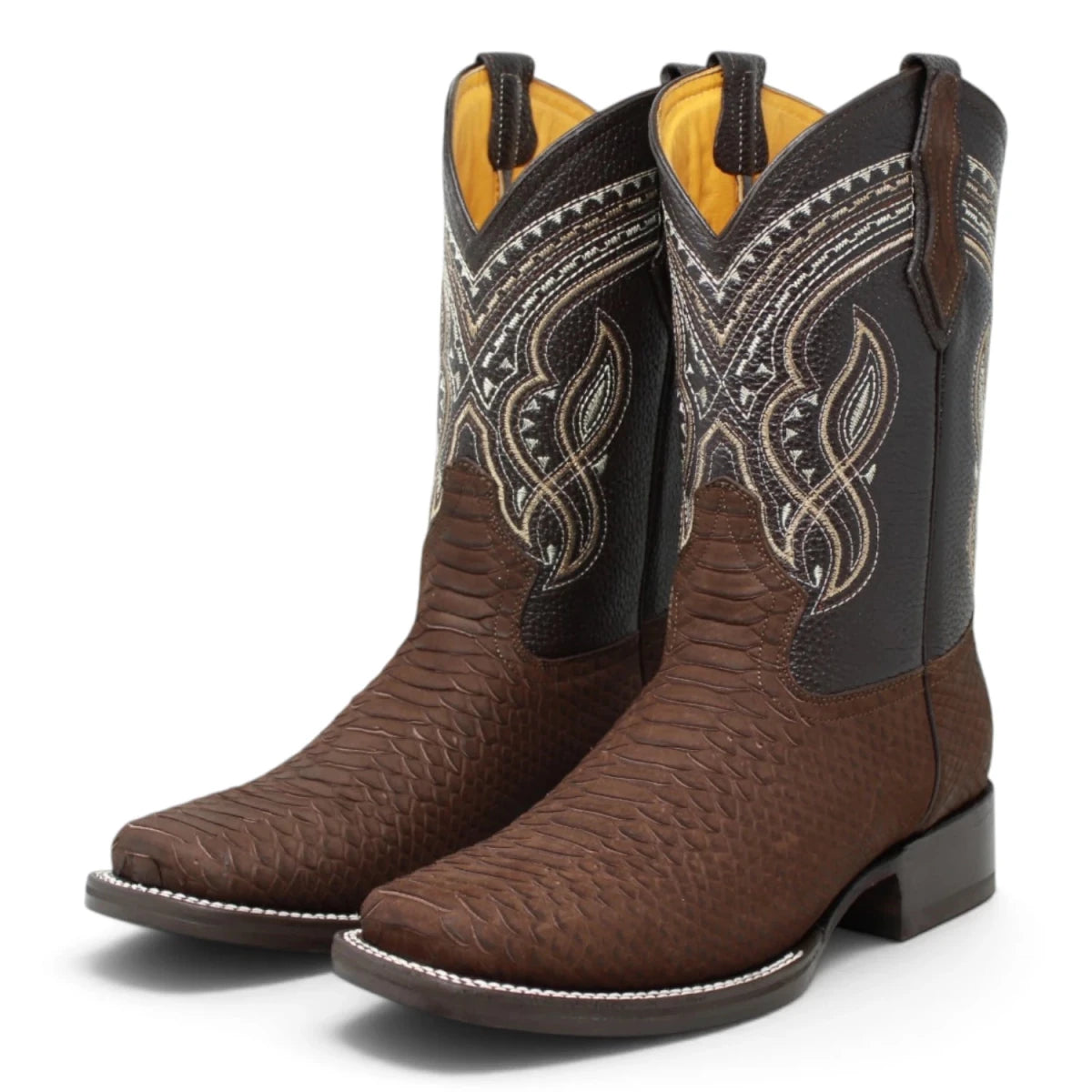 Botas de Piton Grabado Punta Rodeo Cuadrada - La Carreta - La Carreta