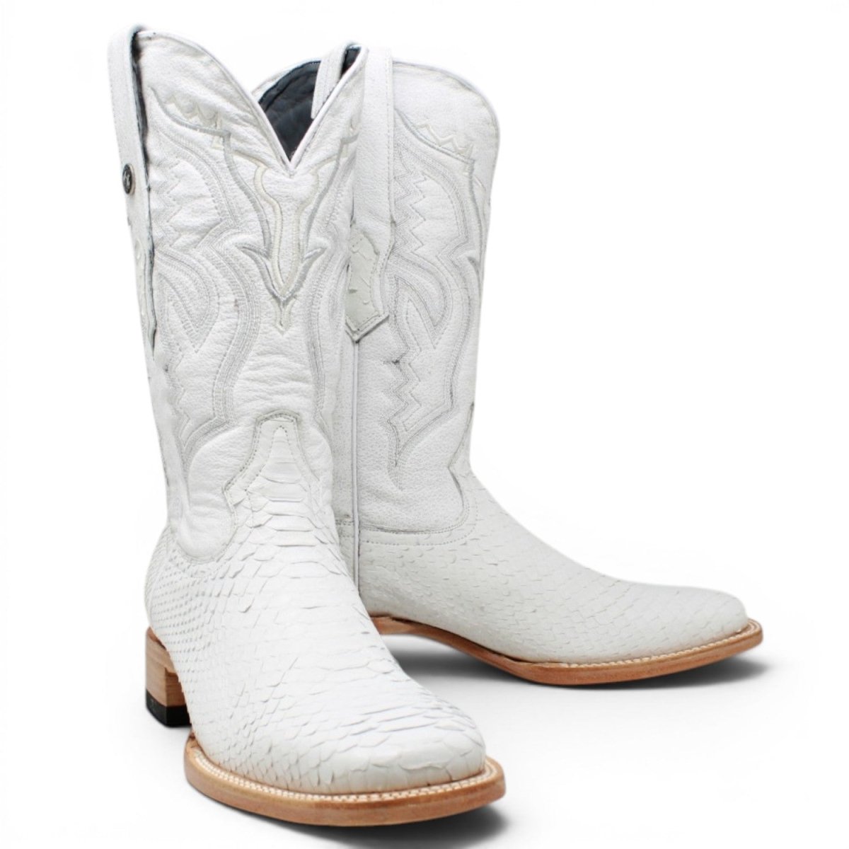 Botas de Piton Original Punta Amplia Cuadrada Color Blanco - Tanner Mark Boots - Tanner Mark Boots