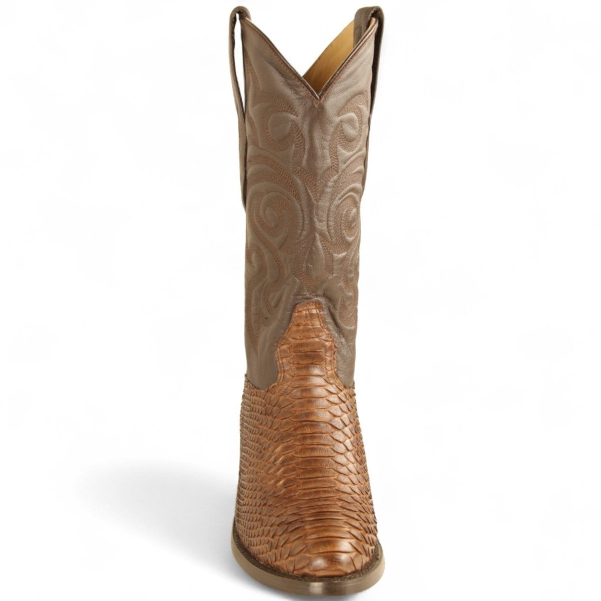 Botas de Piton Original Punta Oval Color Porto Cafe - Los Altos Boots - Los Altos Boots