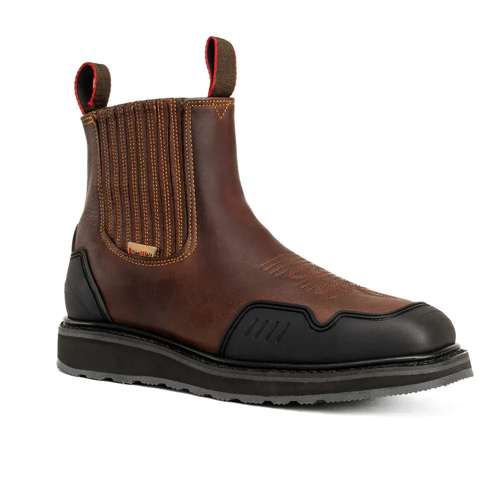 Botas de Trabajo Chelsea Guarded Master Ultra Flex 6" Punta de Acero Horma Cuadrada Color Cafe - King Welt - King Welt