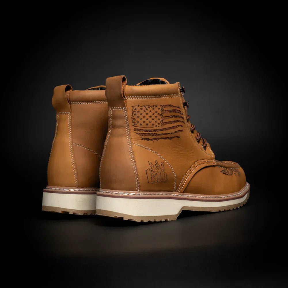 Botas de Trabajo Patriot 6" Horma Moc Punta de Compuesto Color Tan - King Welt - King Welt