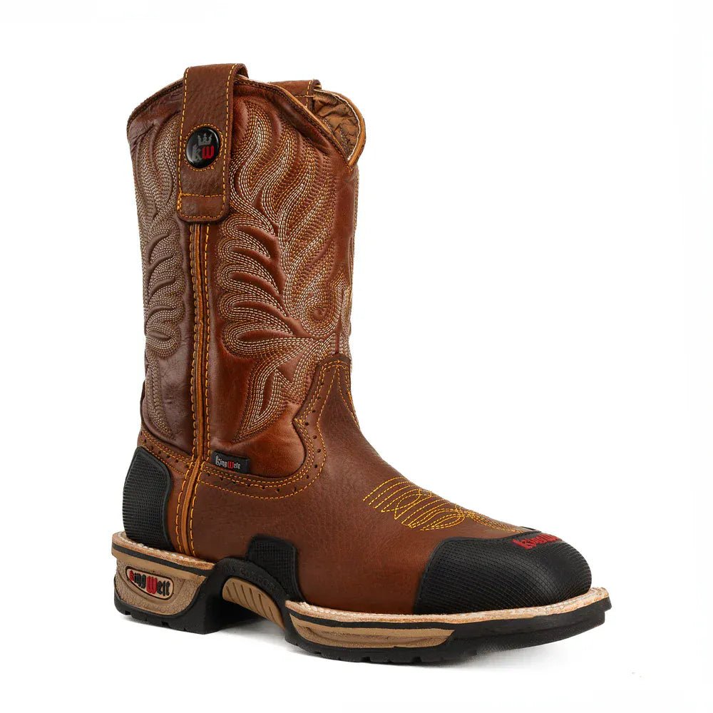 Botas de Trabajo Western Buffalo 9" para Hombre con Protección Masterguard Color Tan - King Welt - King Welt