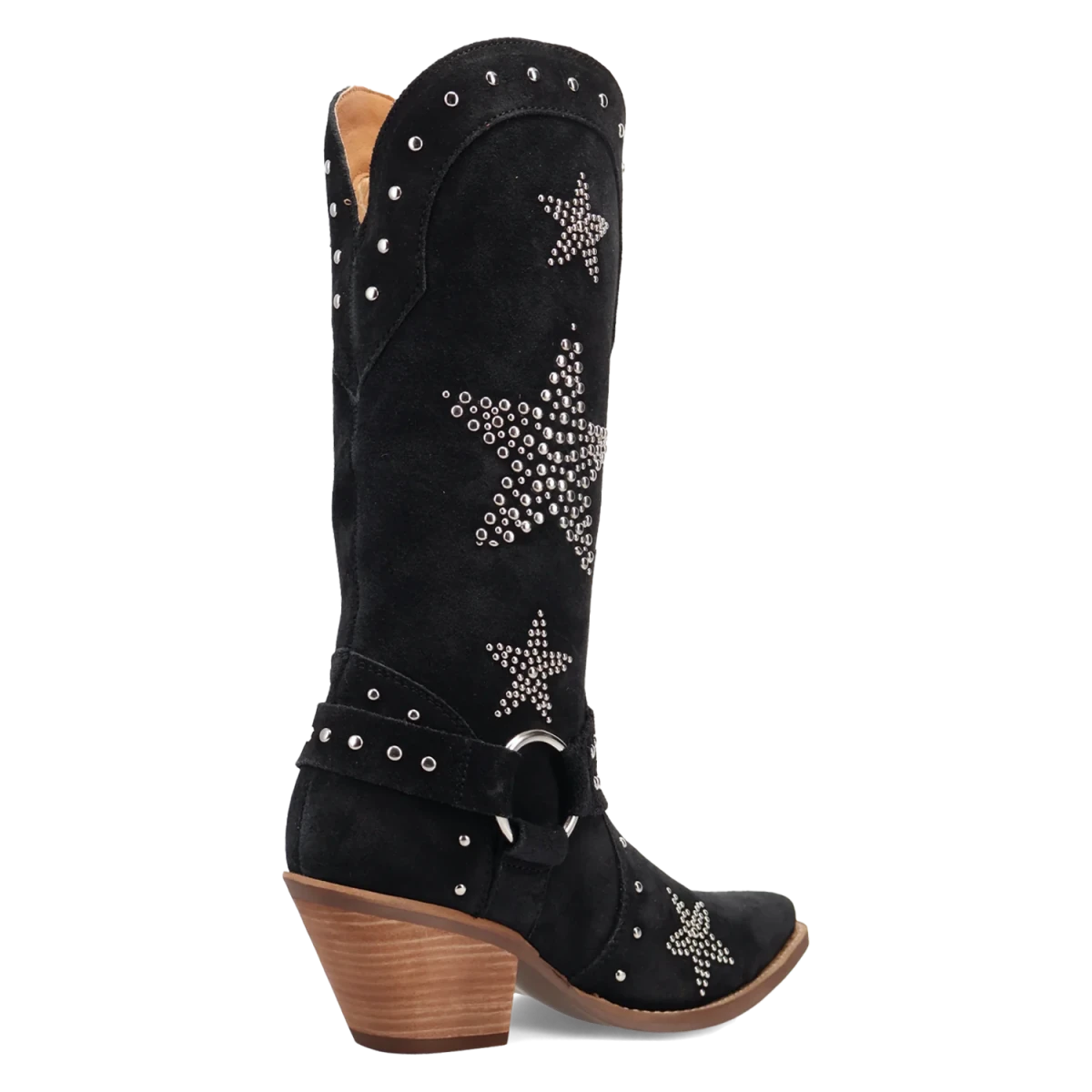 Botas Lucky Stars de Gamuza Punta Recortada Para Dama Color Negro - Dingo - Dan Post Boots