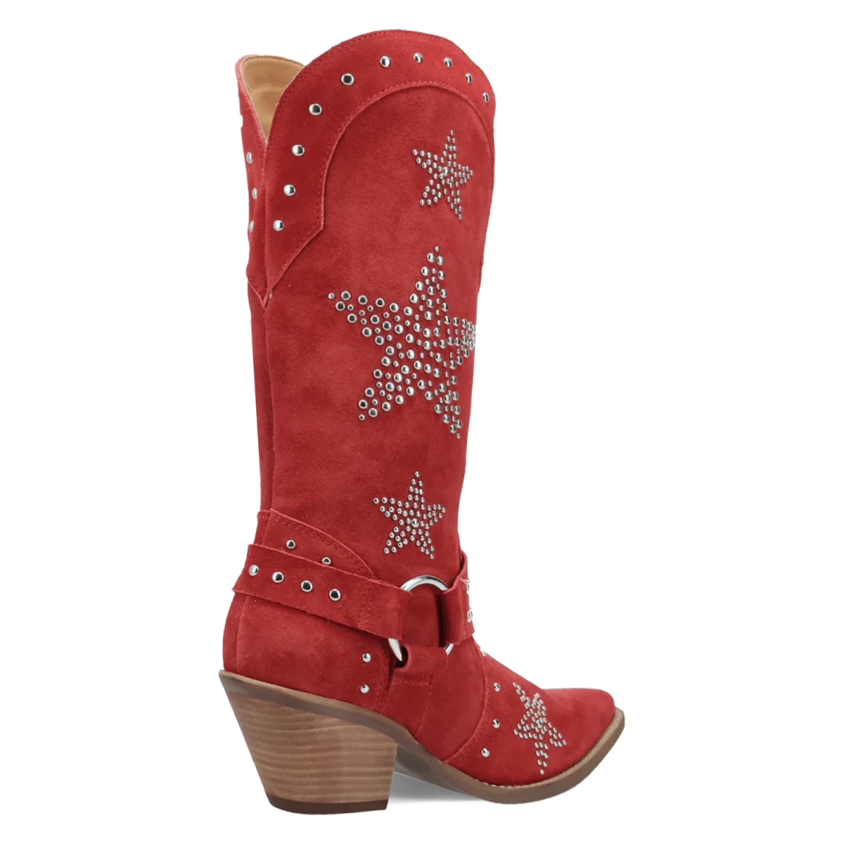 Botas Lucky Stars de Gamuza Punta Recortada Para Dama Color Rojo - Dingo - Dan Post Boots