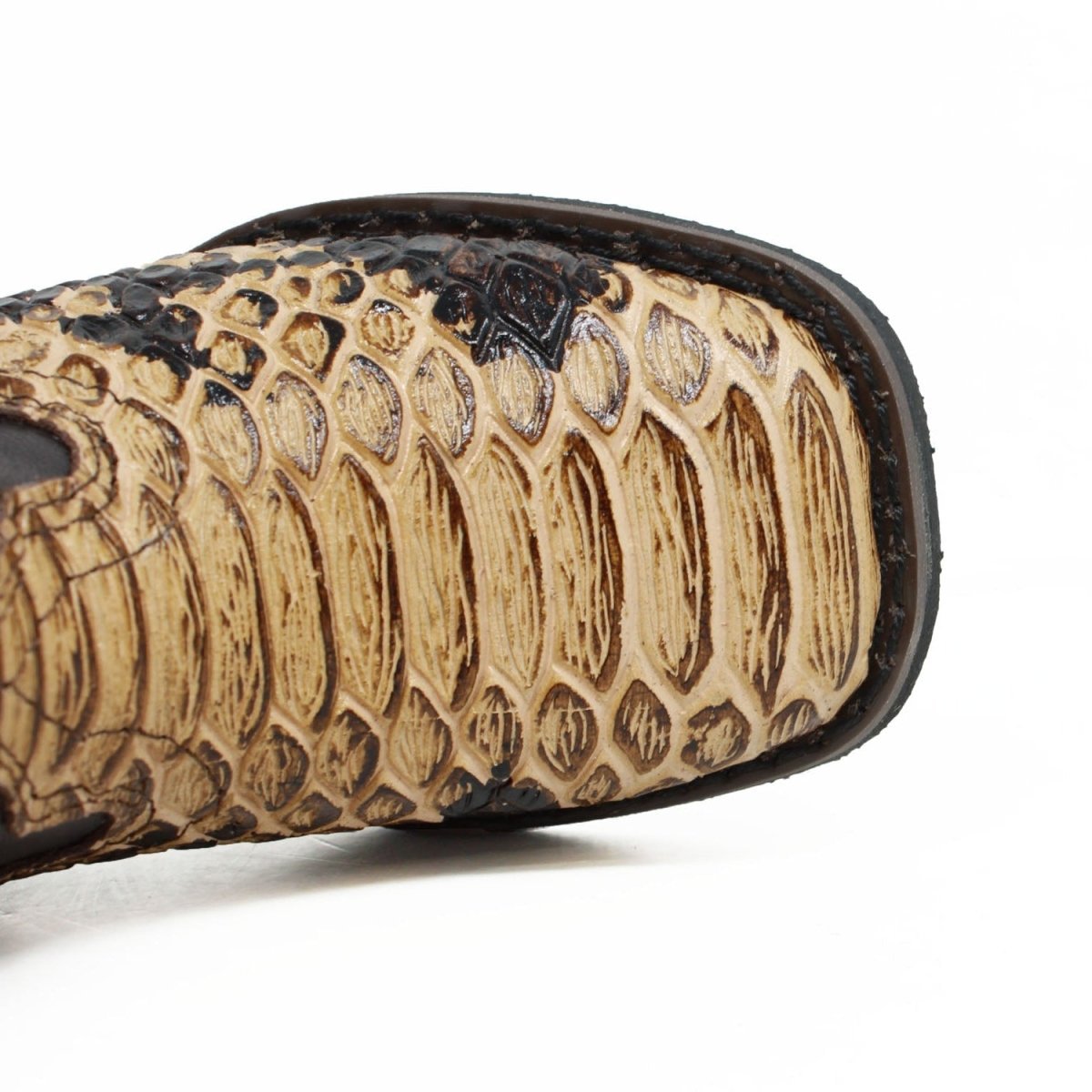 Botas para Niña de Cuero Piton Grabado Horma Rodeo Color Oryx - Q4225711 - Quincy Boots