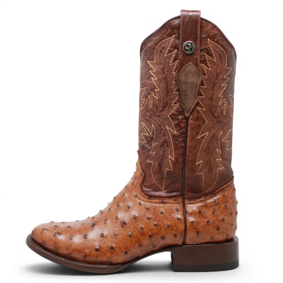 Botas Vaqueras Black Label con Grabado Tipo Avestruz – Cognac - Tanner Mark Boots