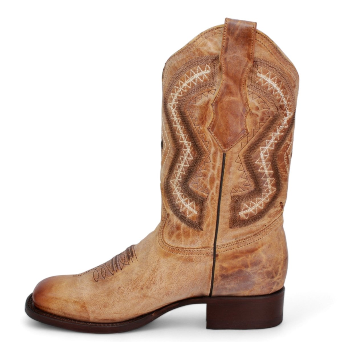 Botas Vaqueras de Cuero Napa Original Horma Rodeo Color Miel WD-342 - White Diamonds Boots