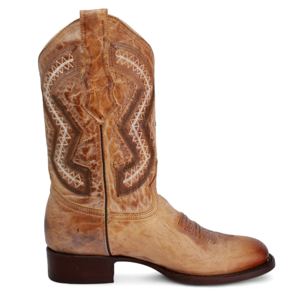 Botas Vaqueras de Cuero Napa Original Horma Rodeo Color Miel WD-342 - White Diamonds Boots
