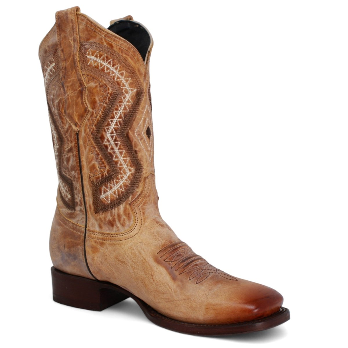 Botas Vaqueras de Cuero Napa Original Horma Rodeo Color Miel WD-342 - White Diamonds Boots