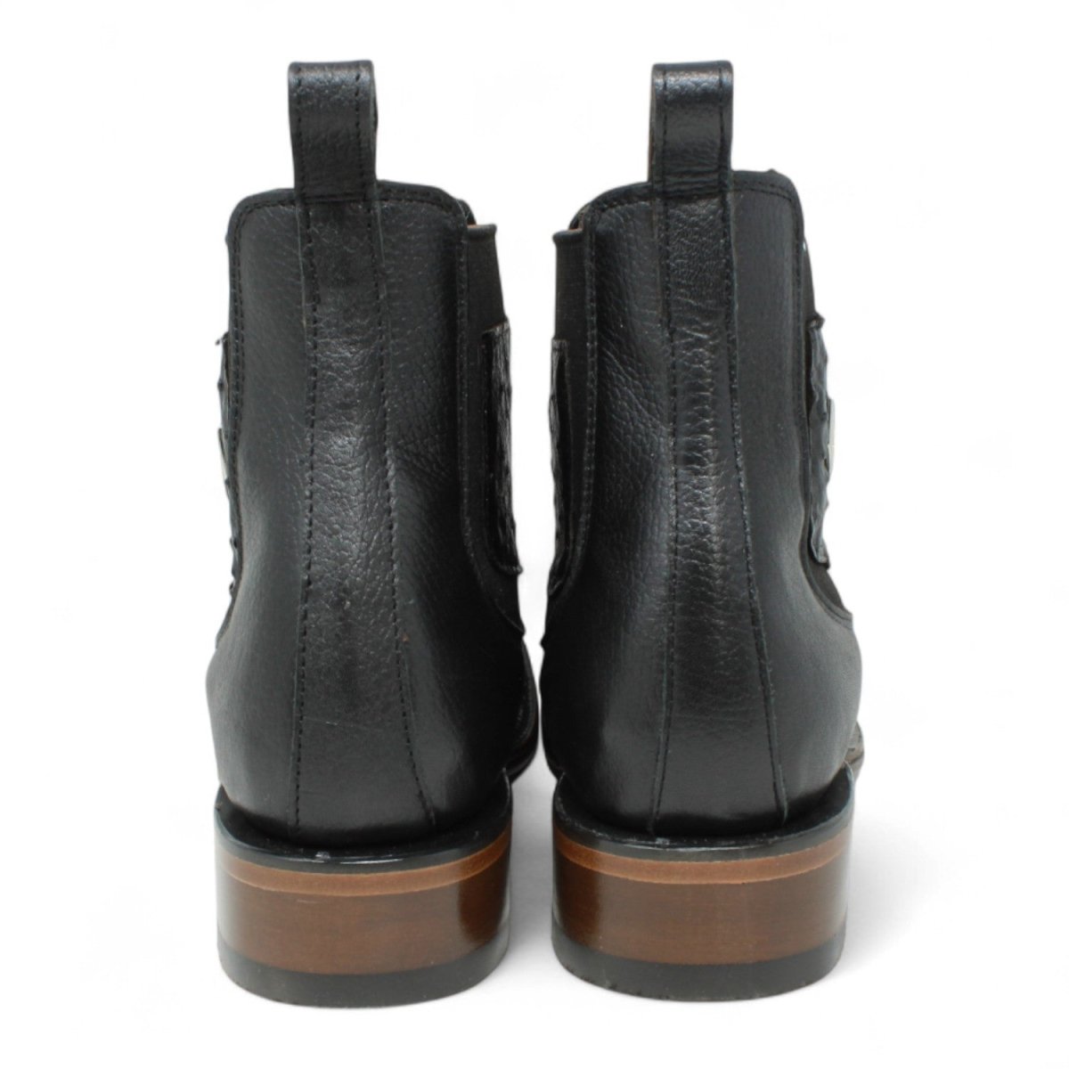 Botin Vaquero de Avestruz Original Horma Cuadrada Color Negro - Vestigium - Vestigium