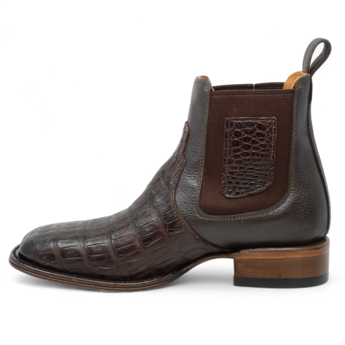 Botin Vaquero de Caiman Original Horma Cuadrada Color Cafe - Vestigium - Vestigium