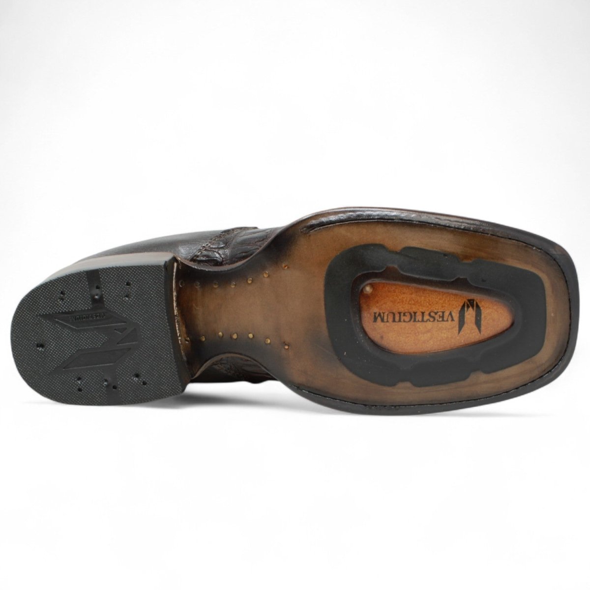 Botin Vaquero de Caiman Original Horma Cuadrada Color Cafe - Vestigium - Vestigium