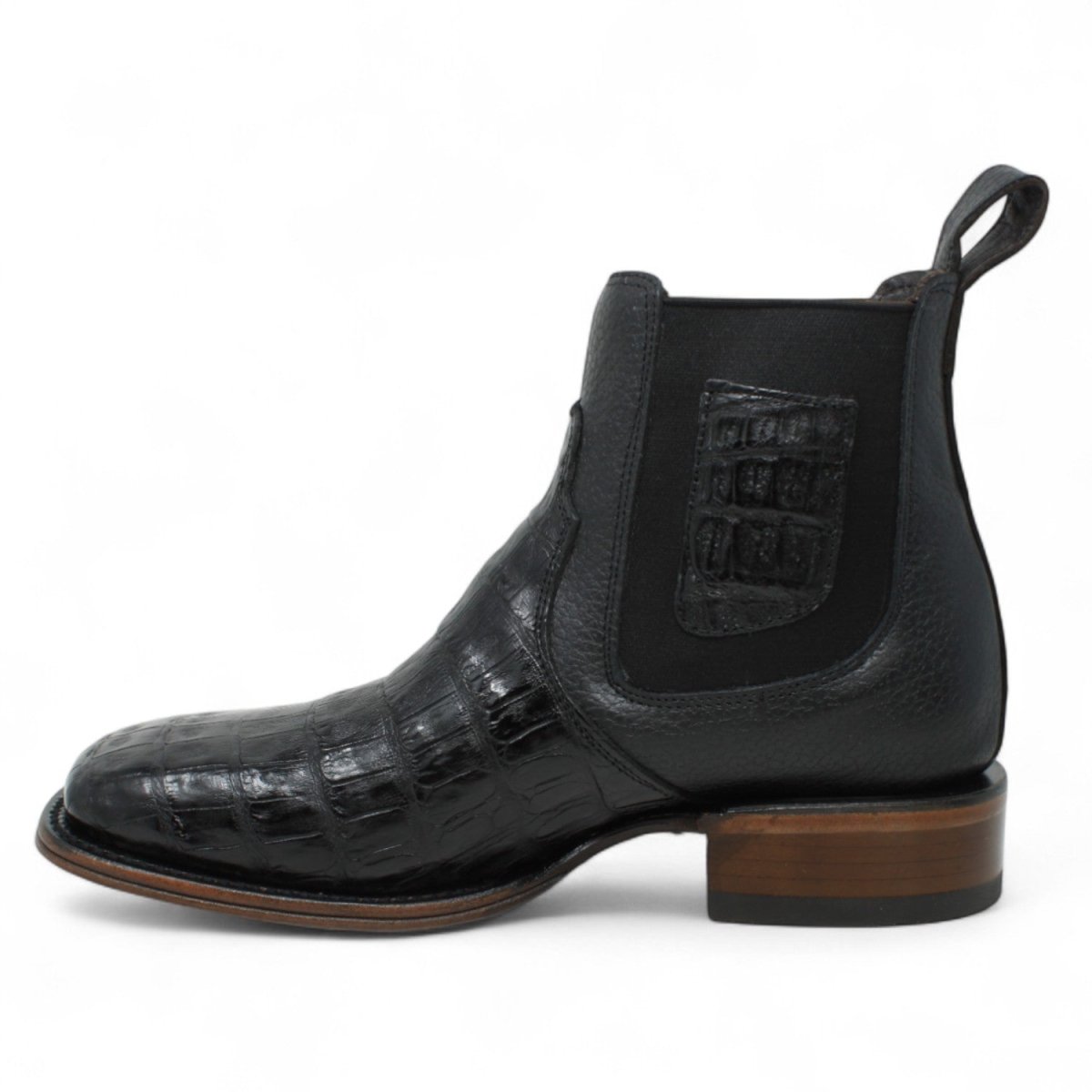 Botin Vaquero de Caiman Original Horma Cuadrada Color Negro - Vestigium - Vestigium