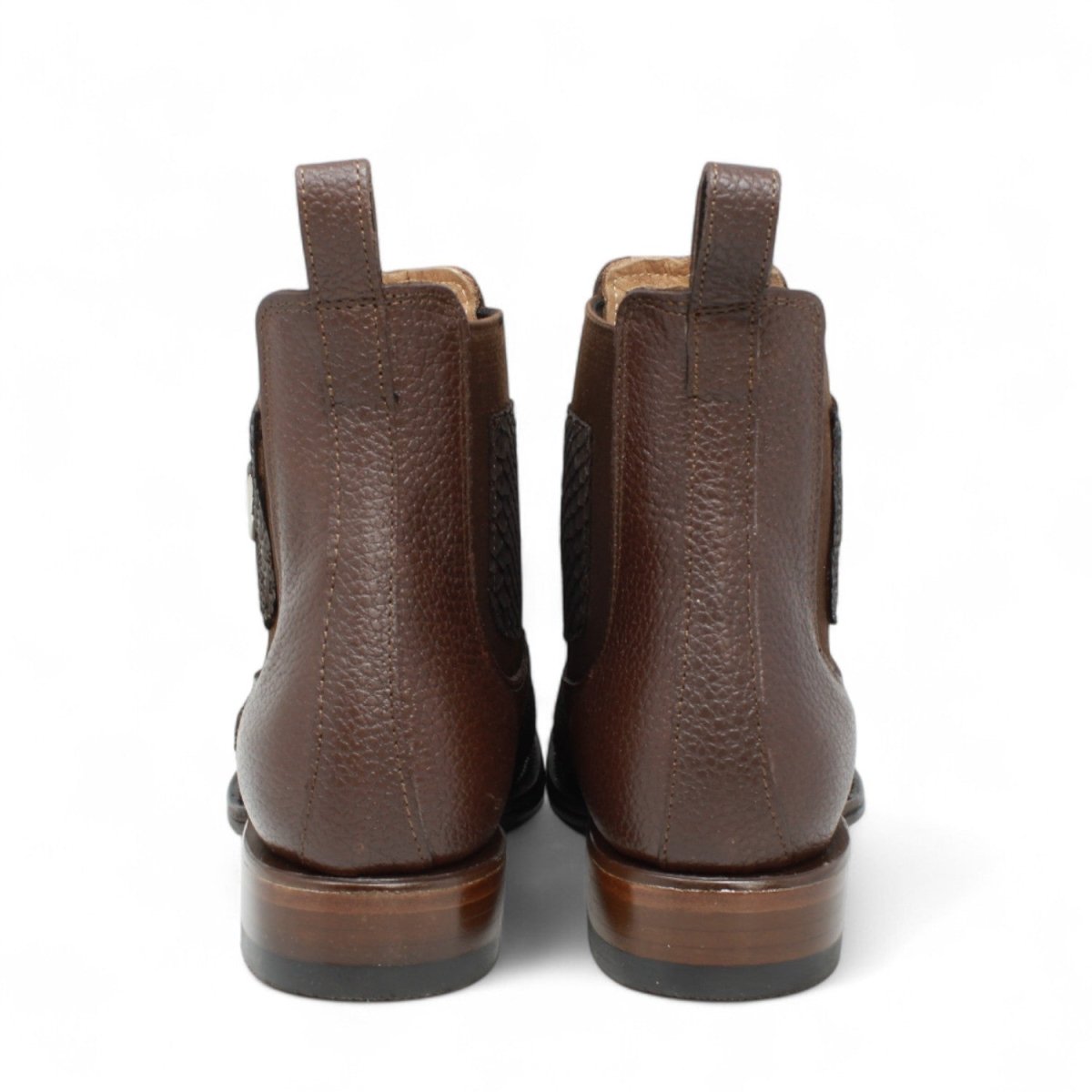 Botin Vaquero de Piton Original Horma Milan Color Cafe - Vestigium - Vestigium