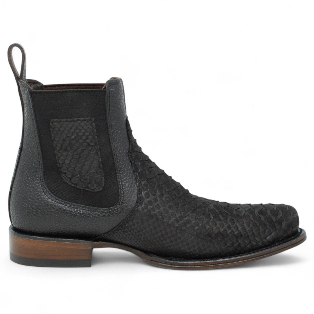 Botin Vaquero de Piton Original Horma Milan Color Negro - Vestigium - Vestigium