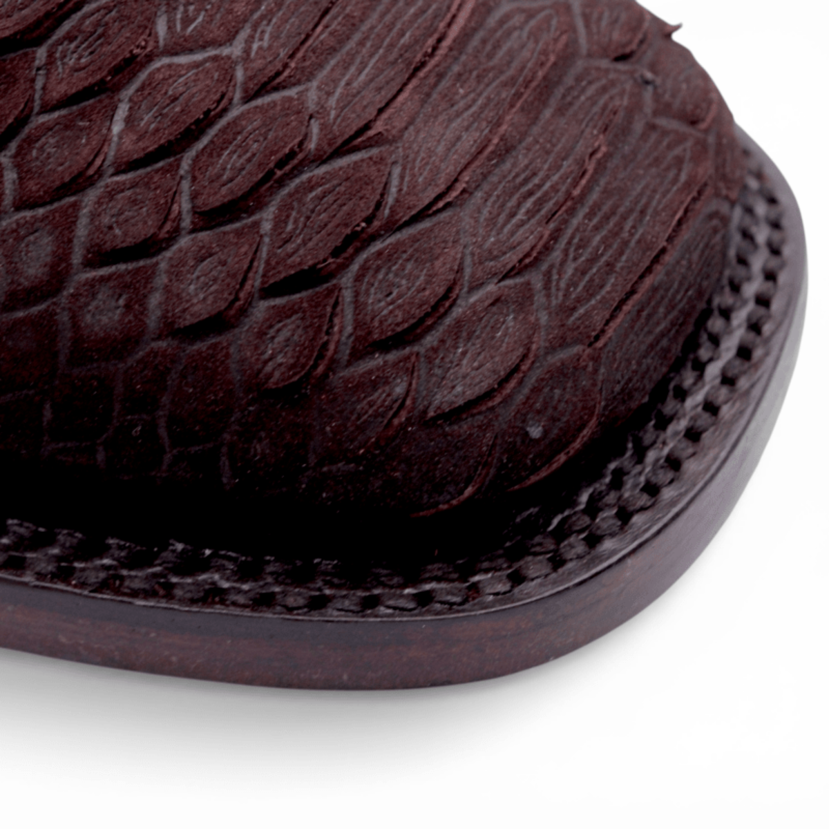 Botin Vaquero para Hombre de Piel Grabado Tipo Piton Color Chocolate con Punta Cuadrada Ancha – Hooch Boots H426394 - Hooch Boots