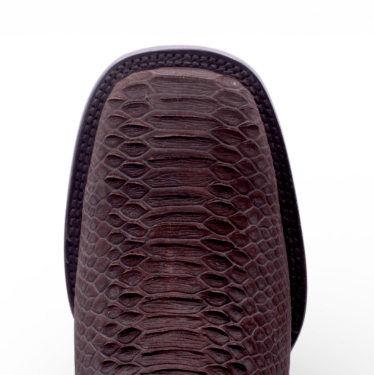 Botin Vaquero para Hombre de Piel Grabado Tipo Piton Color Chocolate con Punta Cuadrada Ancha – Hooch Boots H426394 - Hooch Boots