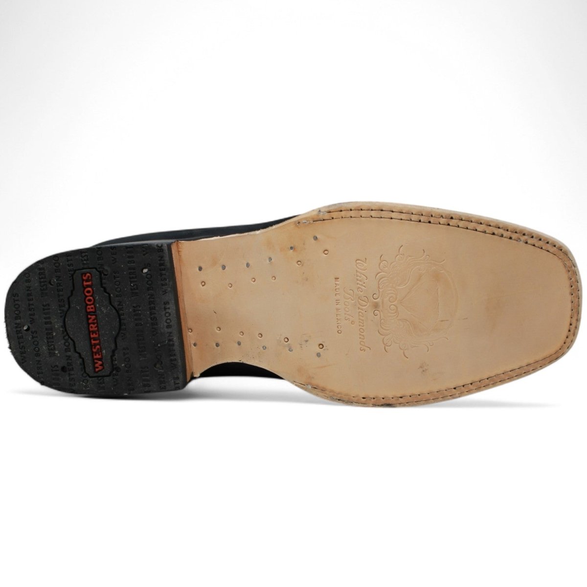 Botines Charros de Gamuza Punta Cuadrada Color Negro Liso DUR - Rodeo Durango