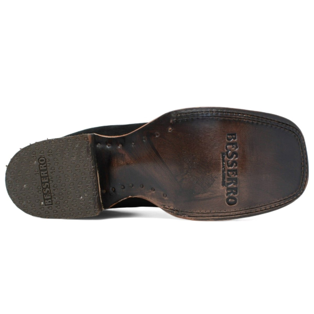 Botines Charros de Gamuza Punta Cuadrada para Mujer Color Negro Q82BJ6305 - Quincy Boots