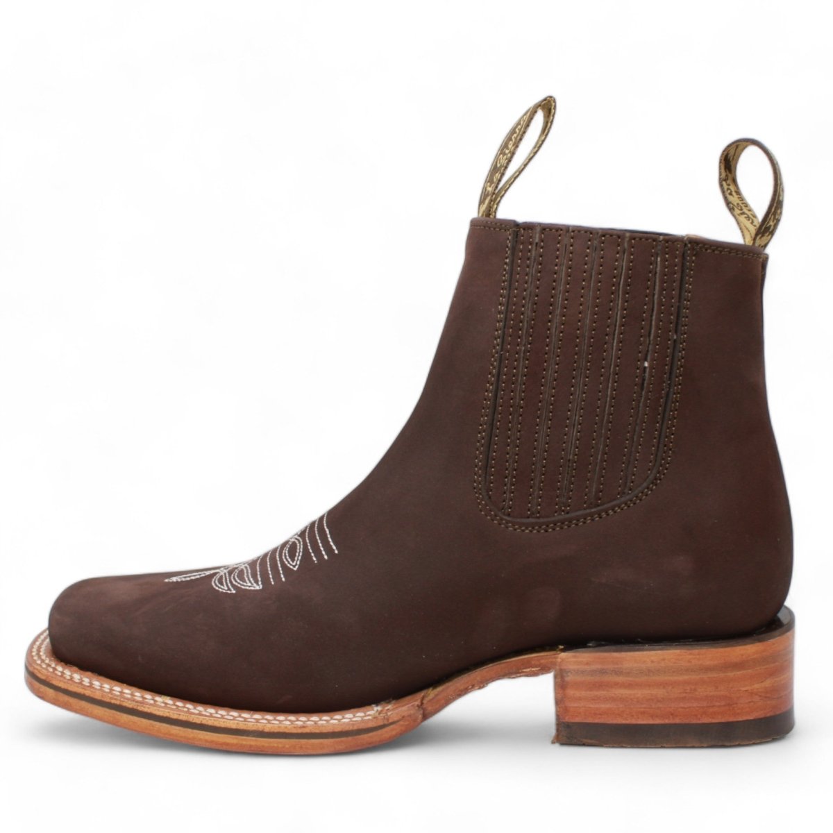 Botines Charros Quincy de Gamuza con Punta Cuadrada Color Cafe Q82BP6307 - Quincy Boots