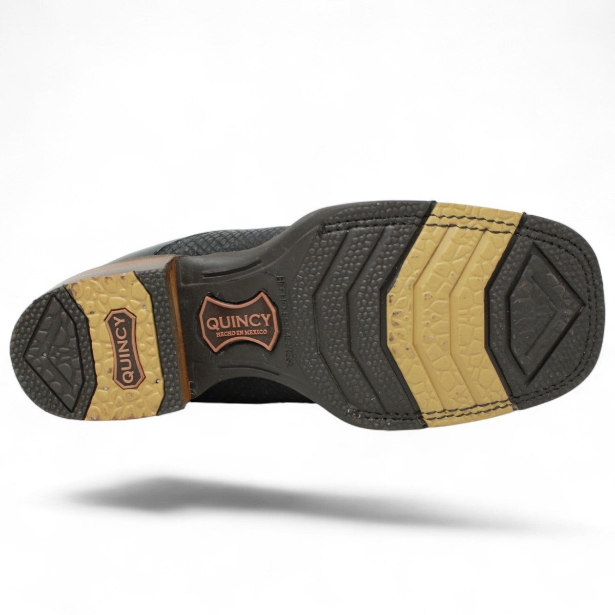 Botines Charros Quincy Punta Cuadrada Piton Imaticion con Suela de Hule Color Negro - Quincy Boots