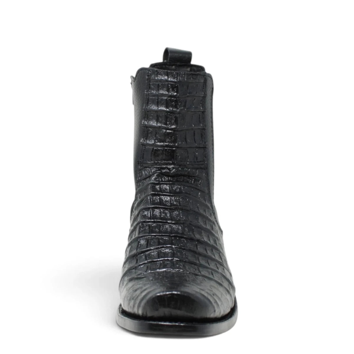Botines de Caiman Grabado Punta Dubai Cuadrada con Zipper - La Carreta - La Carreta