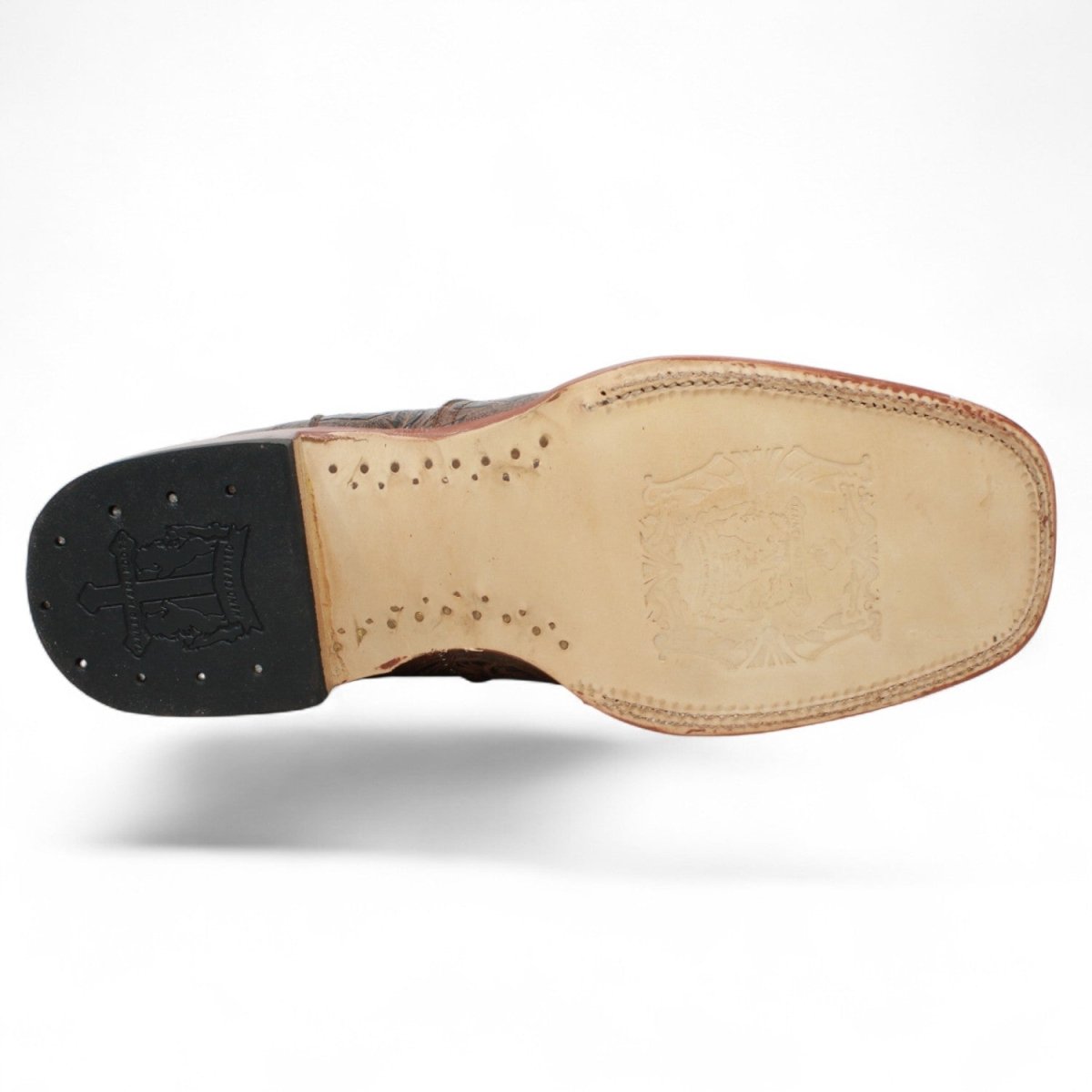 Botines de Cuero Cincelado Punta Cuadrada Color Cafe Hombre - Tanner Mark Boots - Tanner Mark Boots