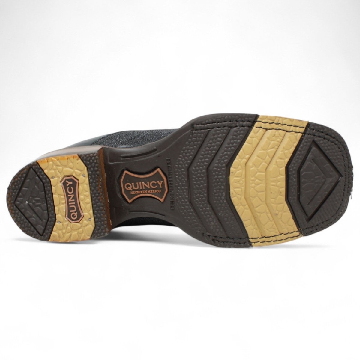 Botines de Mantaraya Grabada con Punta Cuadrada Color Negro - Quincy Boots