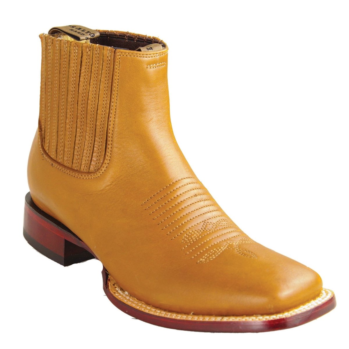 Botines de Pïel Original Punta Cuadrada Ancha Color Miel - Los Altos Boots - Los Altos Boots