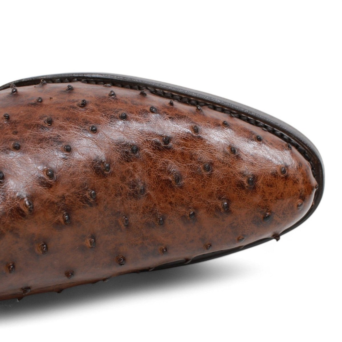 Botines Diamond de Avestruz Original Punta Oval - White Diamonds Boots