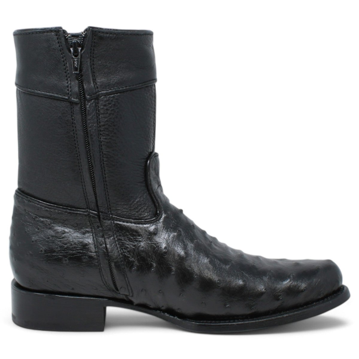 Botines Diamond de Avestruz Original Punta Oval - White Diamonds Boots