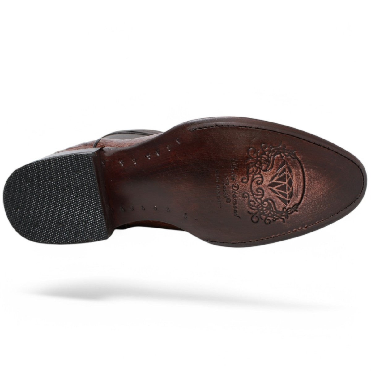 Botines Diamond de Caiman Original Punta Oval - White Diamonds Boots