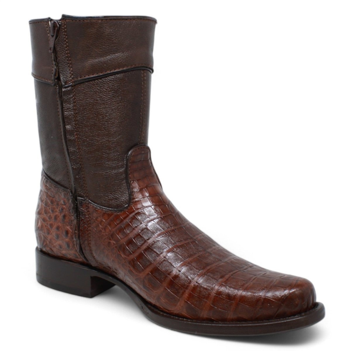 Botines Diamond de Caiman Original Punta Oval - White Diamonds Boots