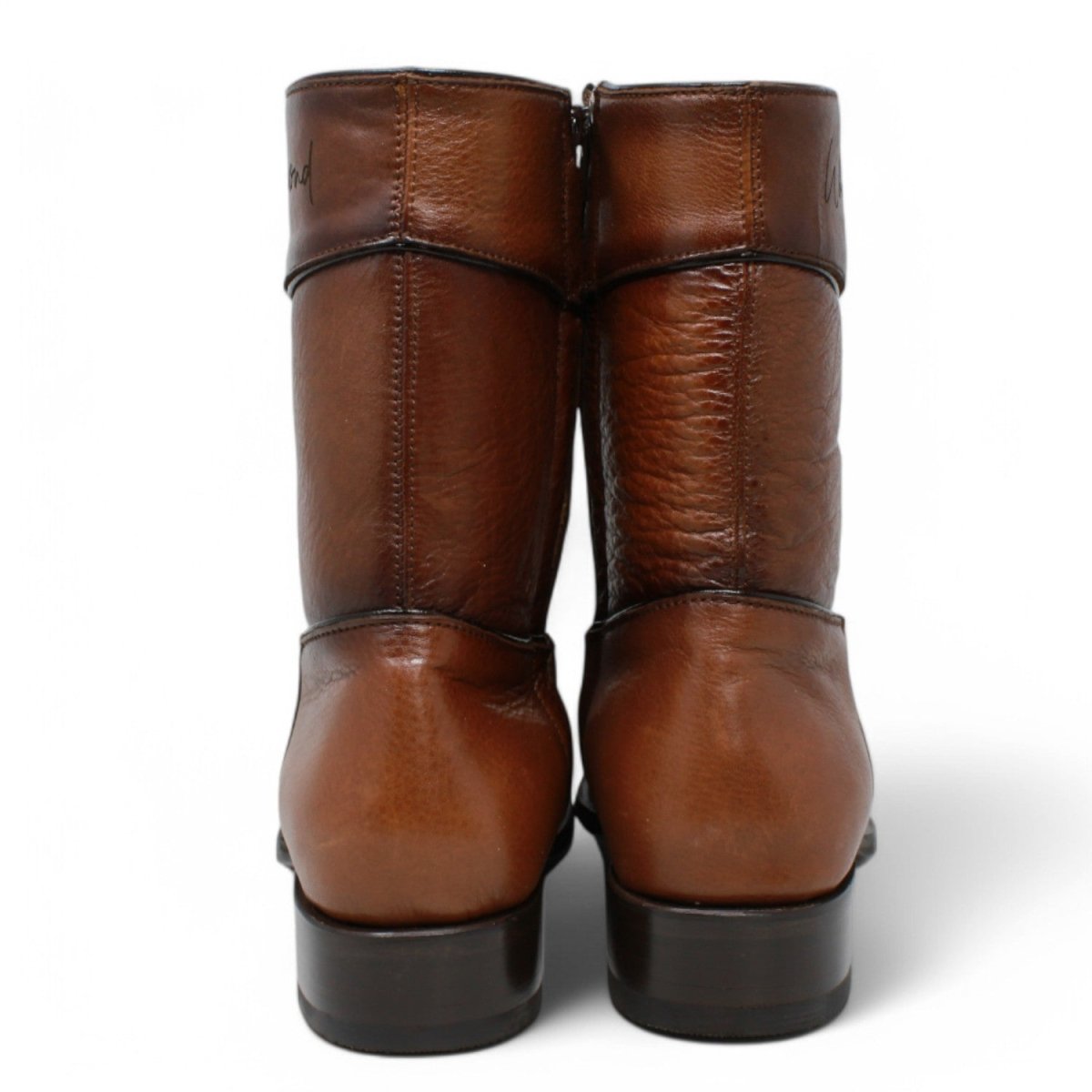 Botines Diamond de Cuero Original Punta Oval - White Diamonds Boots