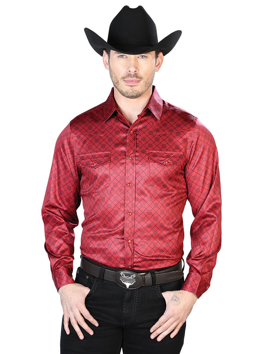 Burgundy Casual Long Sleeve Shirt 43955 - Diana Zapateria Inc