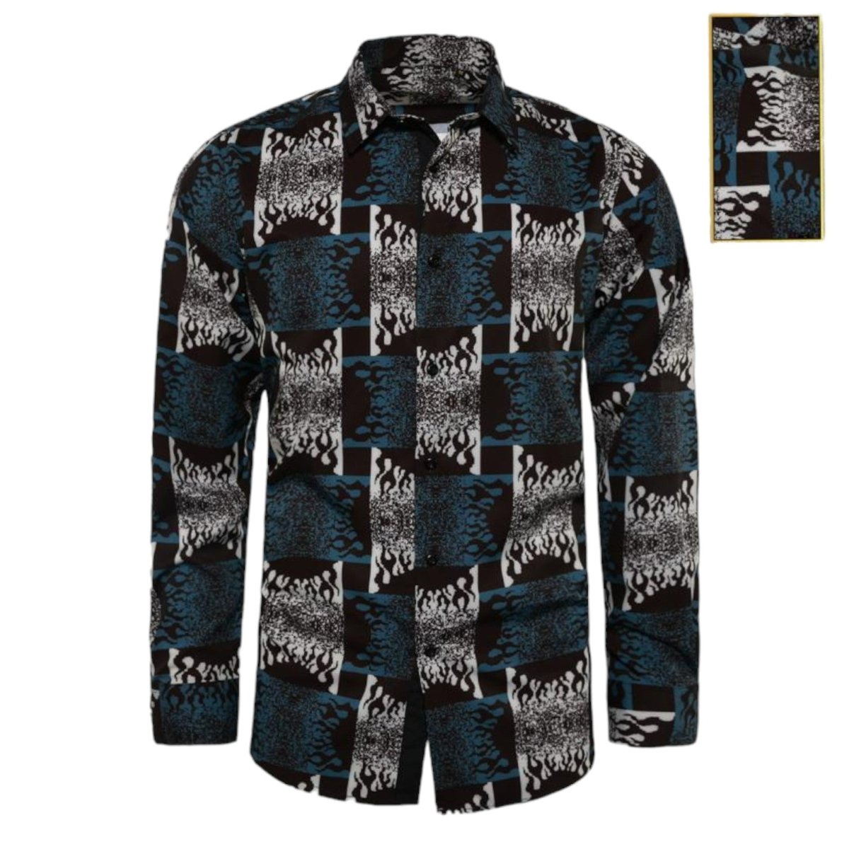 Camisa de Moda Contti Negro y Gris G56 - Contti