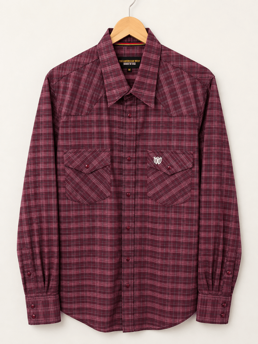 Camisa Vaquera de Manga Larga Cuadros – The American West - American West