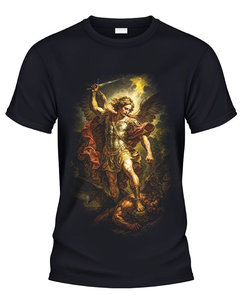 Camiseta Casual Manga Corta San Miguel Arcangel - CaballoBronco.com