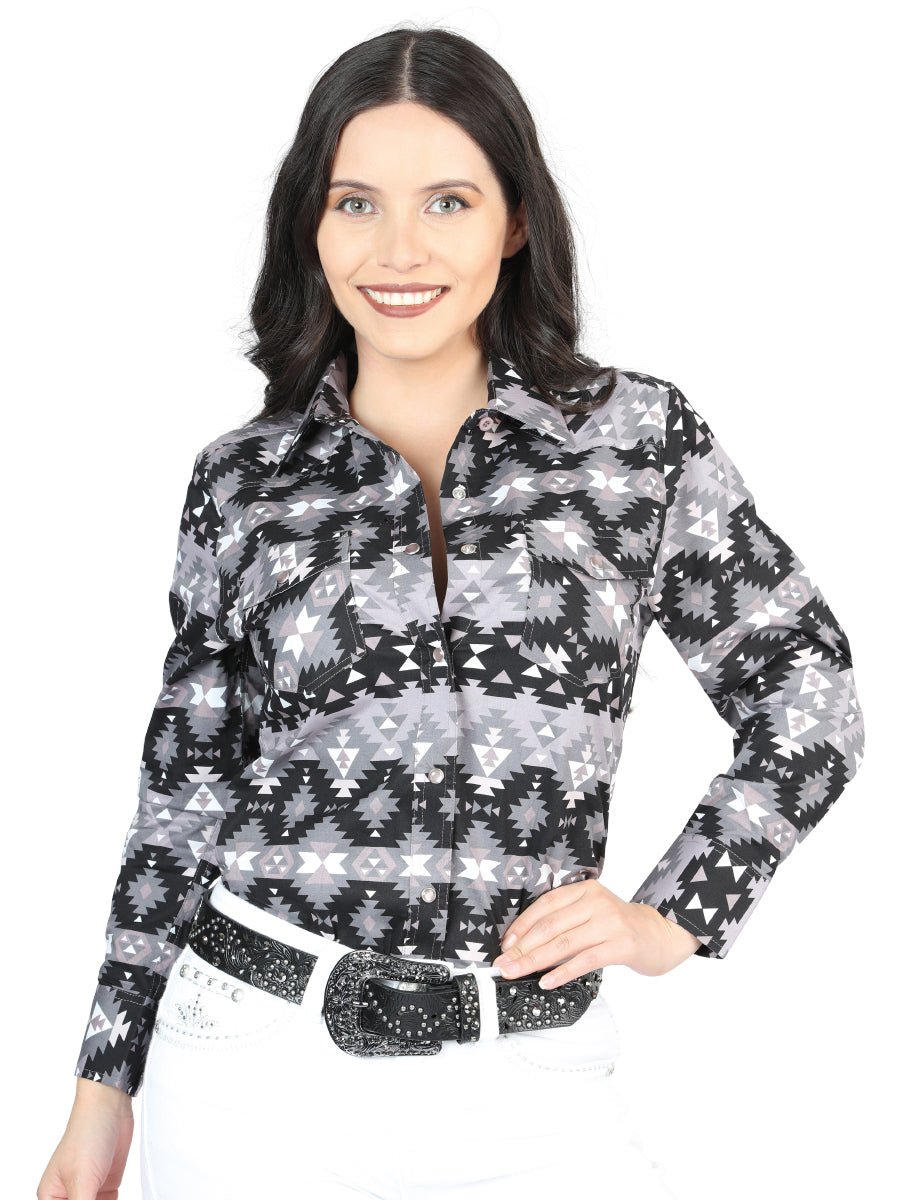Casual Long - Sleeve Shirt by El General Black 44409 - Diana Zapateria Inc