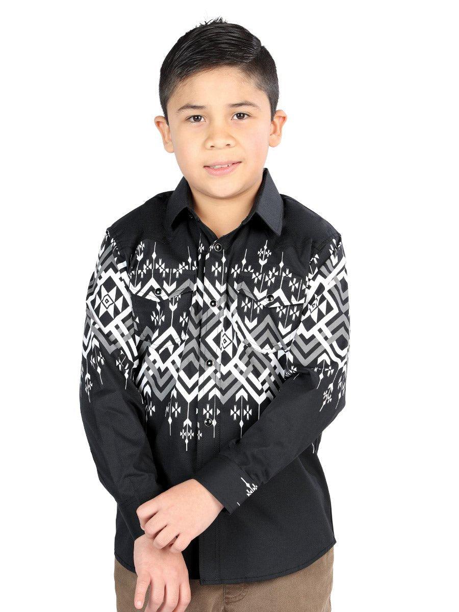 Casual Long - Sleeve Shirt by El General Black 44466 - Diana Zapateria Inc