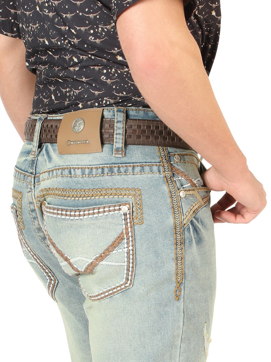 Centenario Men’s Bootcut Jeans - Light Blue 45535 - Diana Zapateria Inc