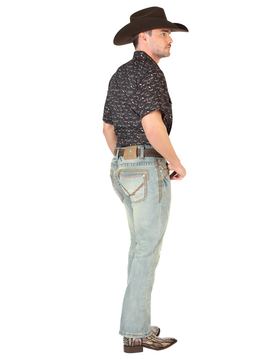 Centenario Men’s Bootcut Jeans - Light Blue 45535 - Diana Zapateria Inc