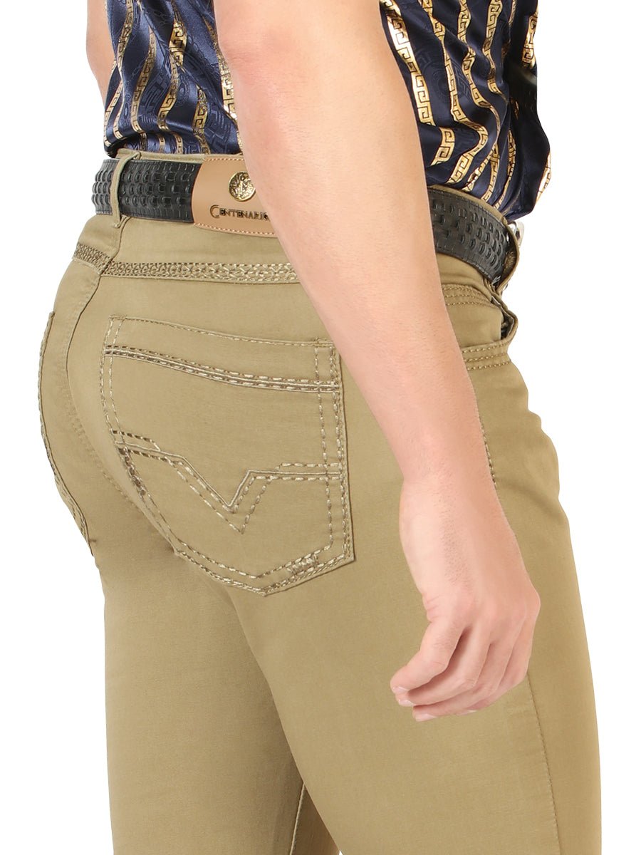 Centenario Slim Fit Denim Pants - Khaki 45542 - Diana Zapateria Inc